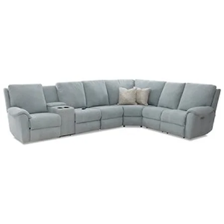 5-Seat Reclining Sectional with LAF Console, Power Headrests, Massage with Heat Therapy